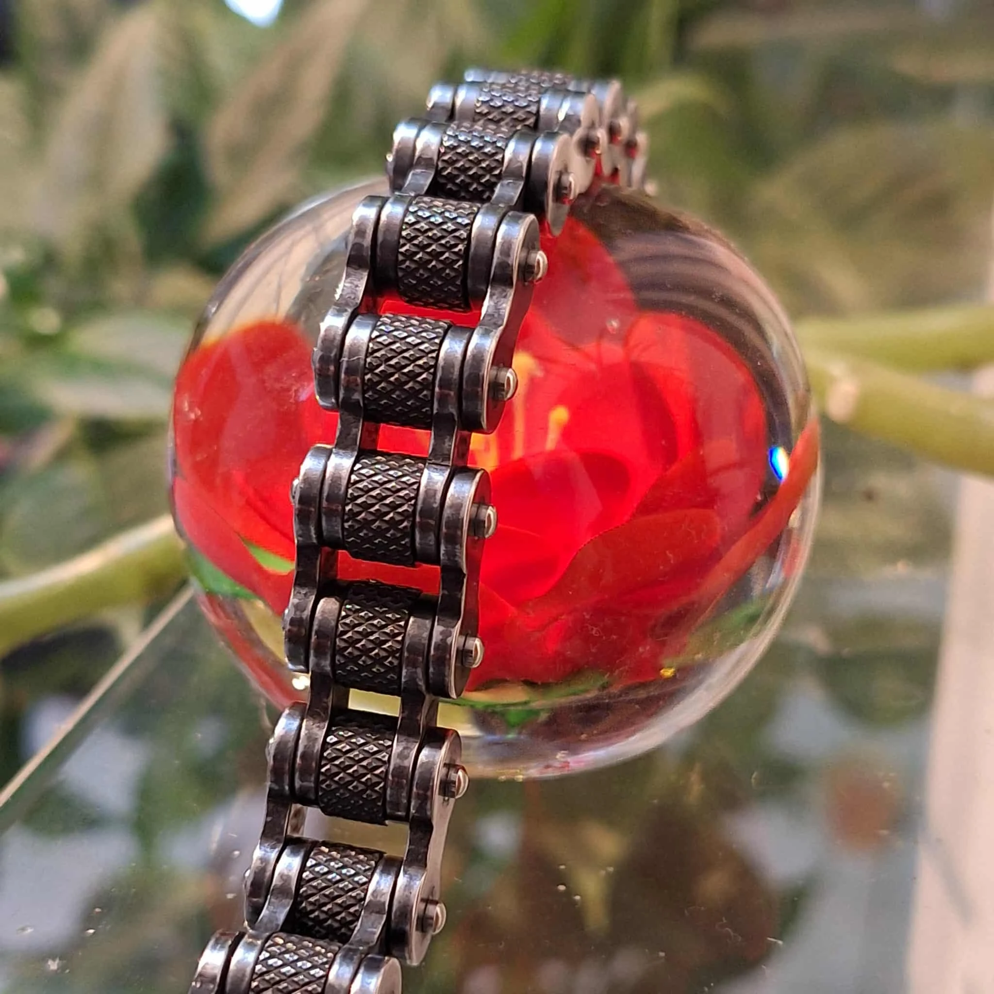Herenarmband van hoogwaardig roestvrij staal - Premium kwaliteit - Motorkettingstijl, Biker-look, Urban – photo 4